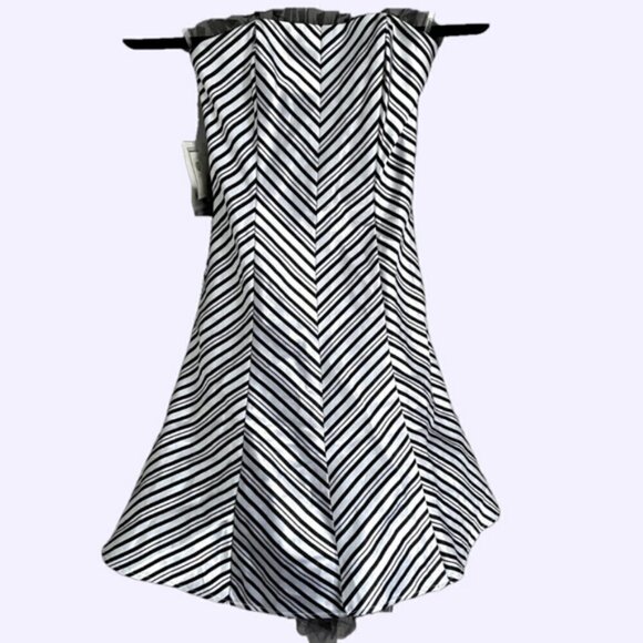 Vintage Jessica McClintock for Gunne Sax Chevron Strapless Mini Dress - 1 🇺🇸 - Picture 2 of 11